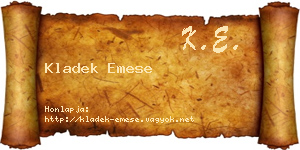 Kladek Emese névjegykártya